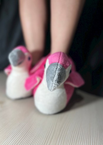 Kız Çocuk Pembe Pop Art Sıcak Terlik - Görsel 2