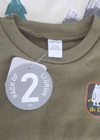 4 Yaş Beden çeşitli Renk LCW baskılı 2 li sweatshirt