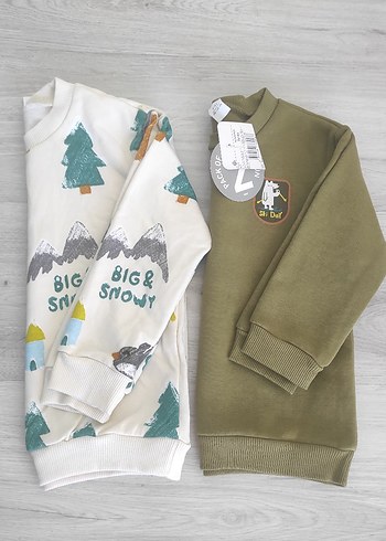 4 Yaş Beden LCW baskılı 2 li sweatshirt