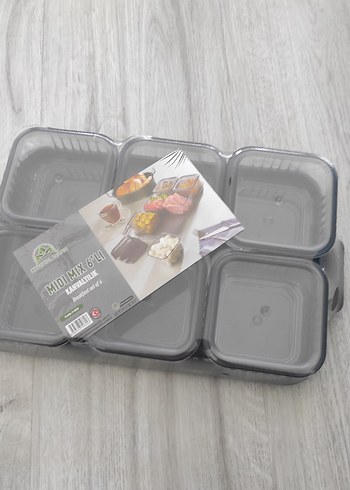 Gri Çok Bölmeli Saklama Kabı Seti - Görsel 7