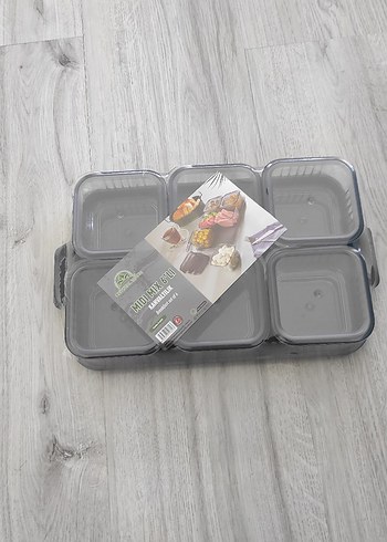 Gri Çok Bölmeli Saklama Kabı Seti - Görsel 3