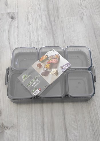 Gri Çok Bölmeli Saklama Kabı Seti - Görsel 2