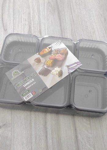 Gri Çok Bölmeli Saklama Kabı Seti - Görsel 5