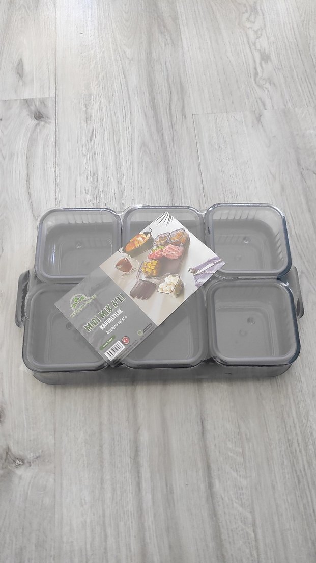 Gri Çok Bölmeli Saklama Kabı Seti - Görsel 2