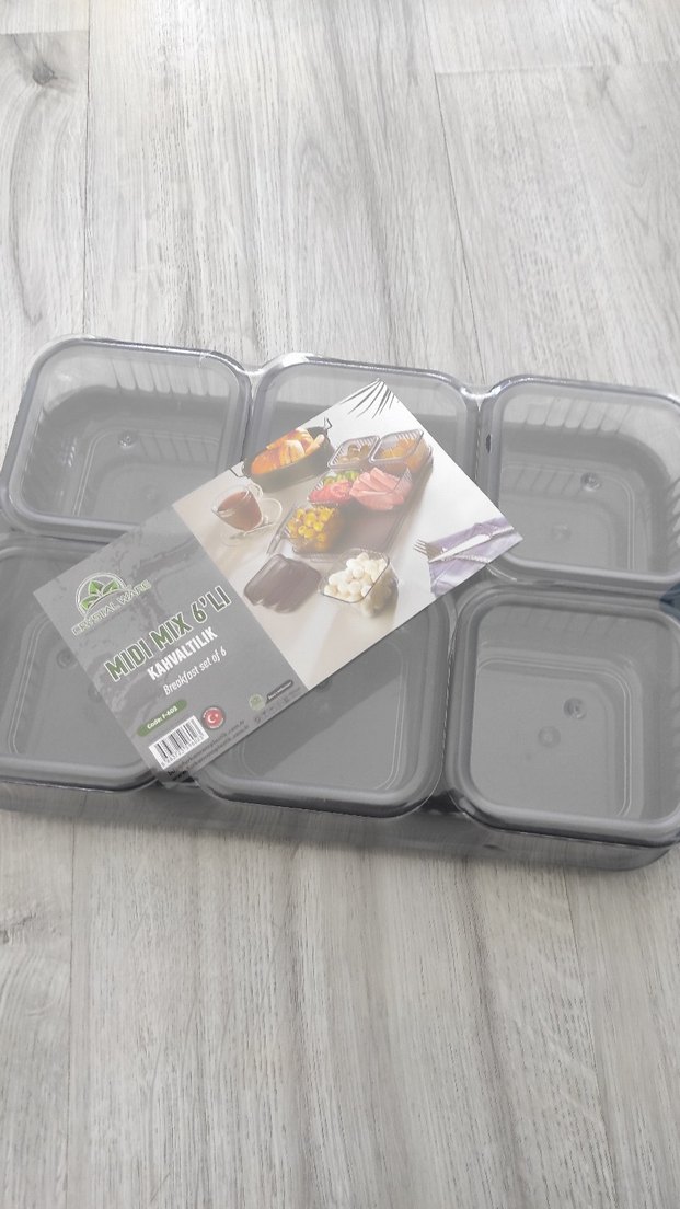 Gri Çok Bölmeli Saklama Kabı Seti - Görsel 5