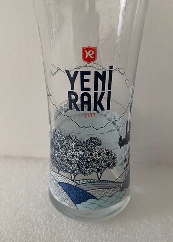 Yeni Rakı Temalı Mavi Detaylı Bardak