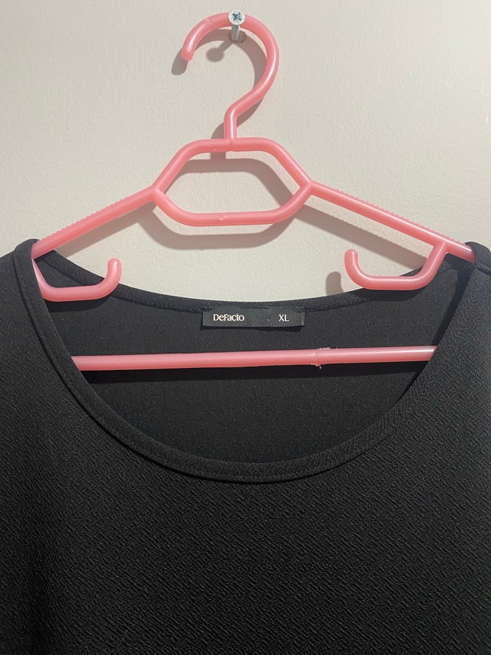 Siyah Uzun Kollu Midi Elbise - Görsel 3