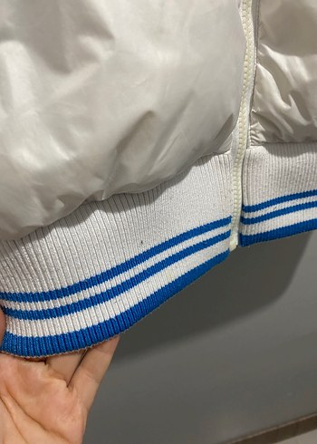 Beyaz Kapitone Yelek, Fermuarlı, Yüksek Yaka - Görsel 4