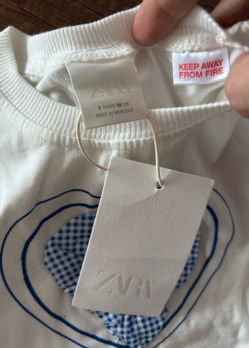 Kız Çocuk Beyaz Baskılı Kısa Kollu Tişört - Görsel 3