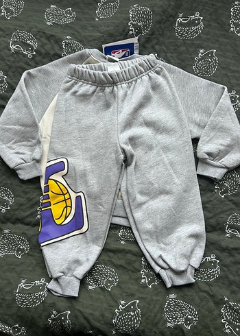 Erkek Çocuk Gri Baskılı Sweatshirt takım - Görsel 2