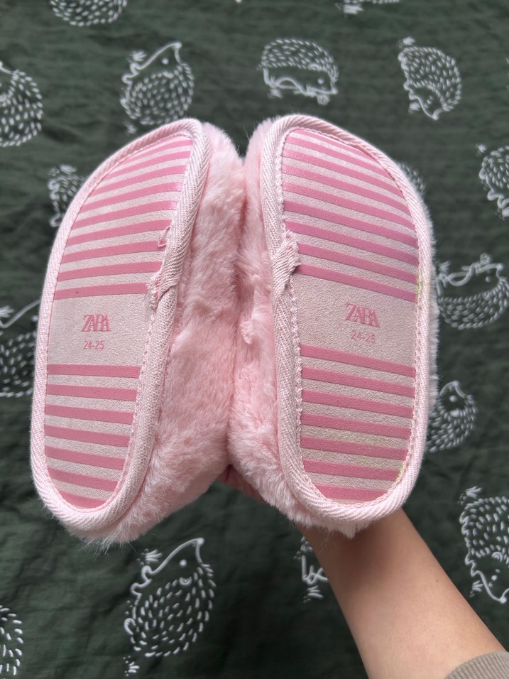 Kız Çocuk Pembe Nakışlı Sıcak Ev Terliği - Görsel 3