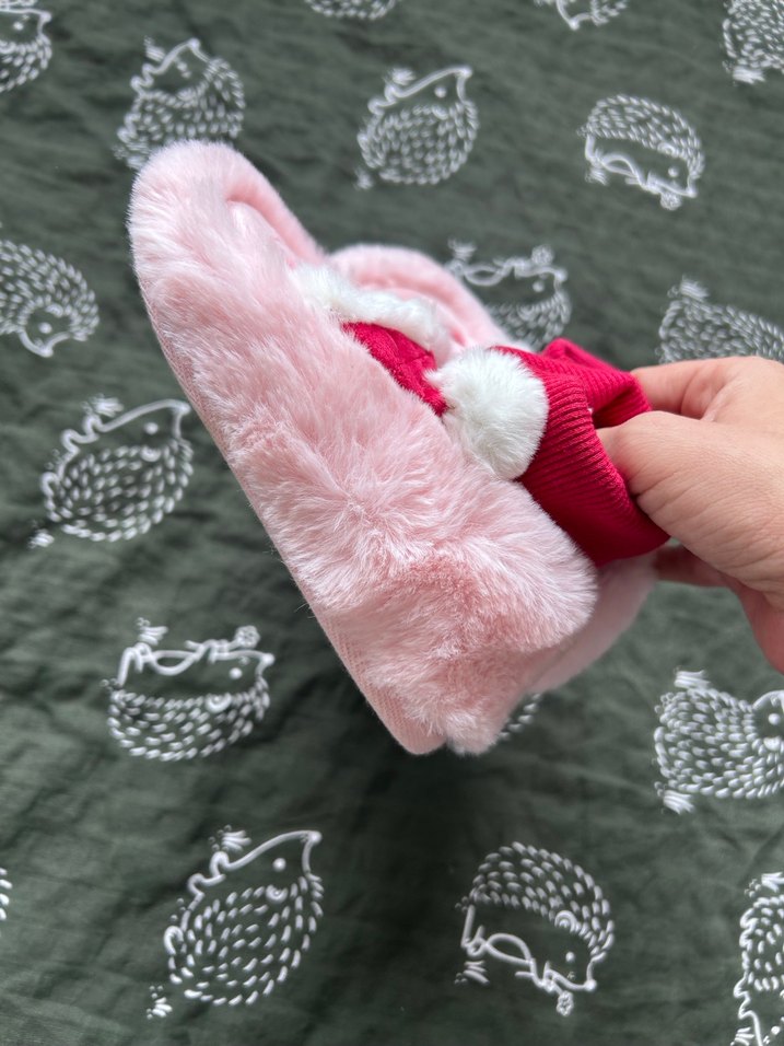 Kız Çocuk Pembe Nakışlı Sıcak Ev Terliği - Görsel 2