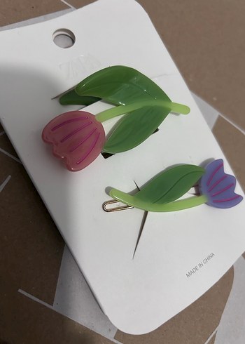 Çiçek Desenli Elastik Çocuk Toka Seti - Görsel 2