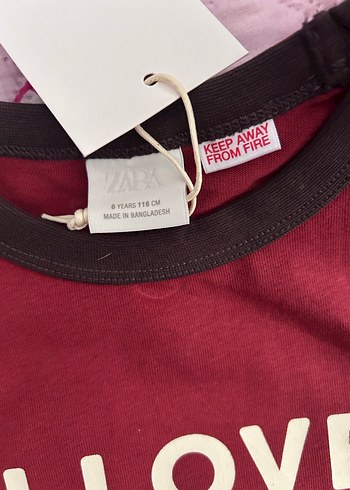 Bordo Kız Çocuk Uzun Kollu Pamuklu Tişört - Görsel 3