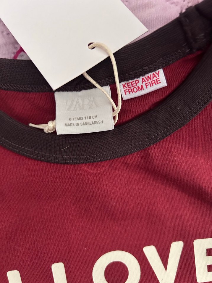 Bordo Kız Çocuk Uzun Kollu Pamuklu Tişört - Görsel 3