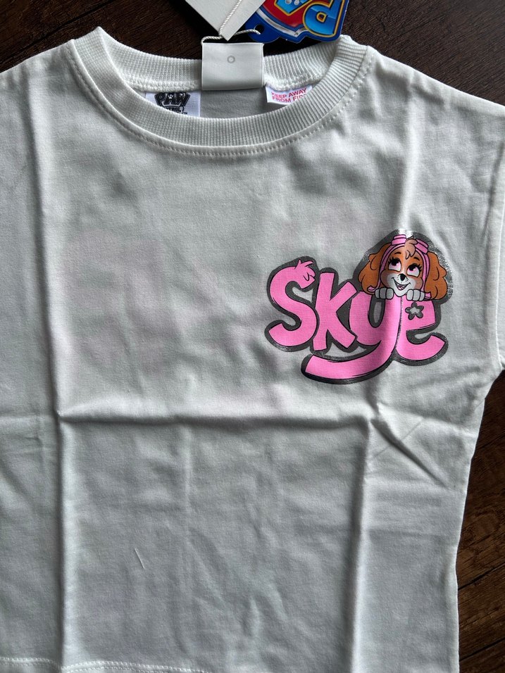 Kız Çocuk Beyaz Baskılı Tişört Velcro - Görsel 2