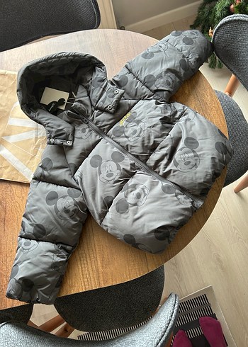 Gri Kapüşonlu Çocuk Kışlık Mont - Görsel 2