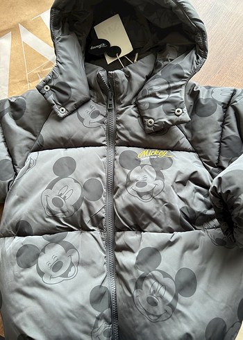 Gri Kapüşonlu Çocuk Kışlık Mont - Görsel 3