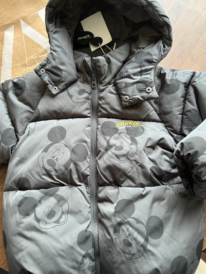 Gri Kapüşonlu Çocuk Kışlık Mont - Görsel 3