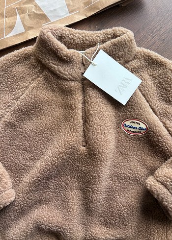 Kahverengi Peluş Erkek çocuk Sweatshirt - Görsel 3