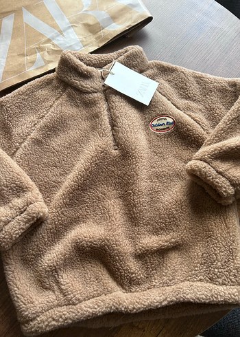 Kahverengi Peluş Erkek çocuk Sweatshirt - Görsel 2
