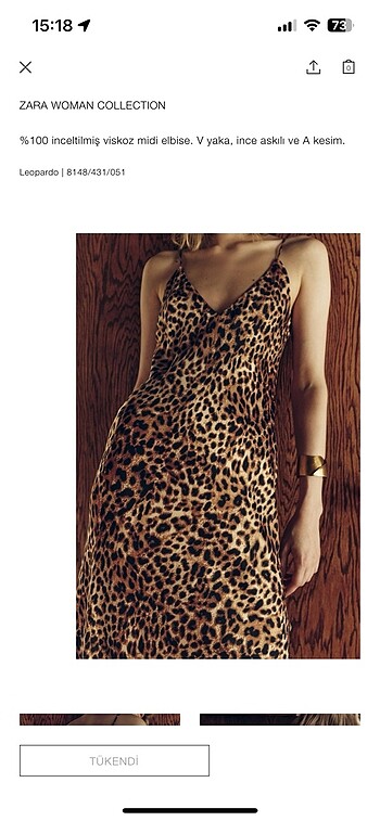 Zara Leopar desenli elbise