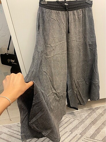 l Beden Geniş pantolon yırtmaçlı şalvar gibi 0 cotton
