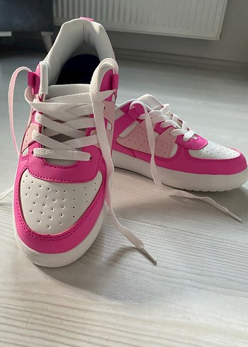 Diğer Sıfır Pembe Beyaz, Bağcıklı Kadın Spor Ayakkabı