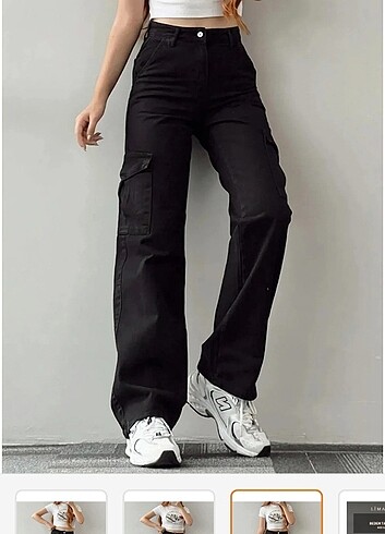 Bershka Siyah kargo cep pantolon