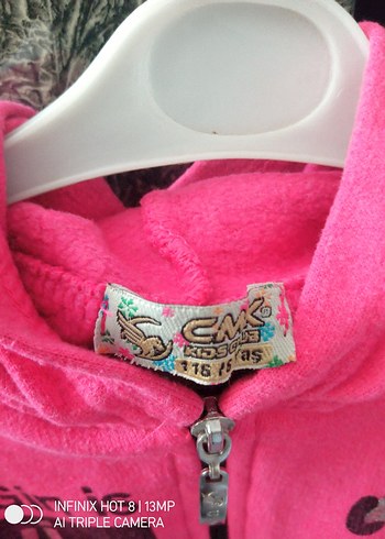 5 Yaş Beden pembe Renk Kız Çocuk Kapüşonlu Fermuarlı Sweatshirt