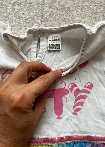 24-36 Ay Beden Kız Çocuk Çok Renkli Piliseli Elbise