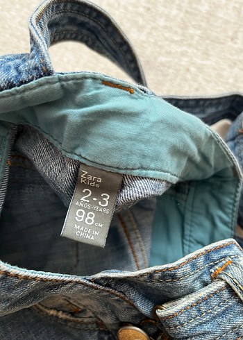 Zara Zara Kız Çocuk Düğmeli Kot Salopet