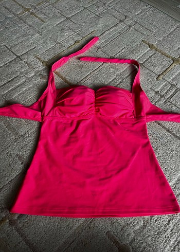 Pembe Drapeli Kolsuz Midi Mayo - Görsel 2