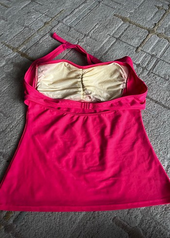 Pembe Drapeli Kolsuz Midi Mayo - Görsel 5