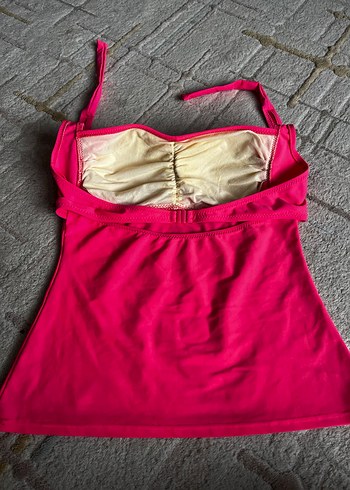 Pembe Drapeli Kolsuz Midi Mayo - Görsel 4