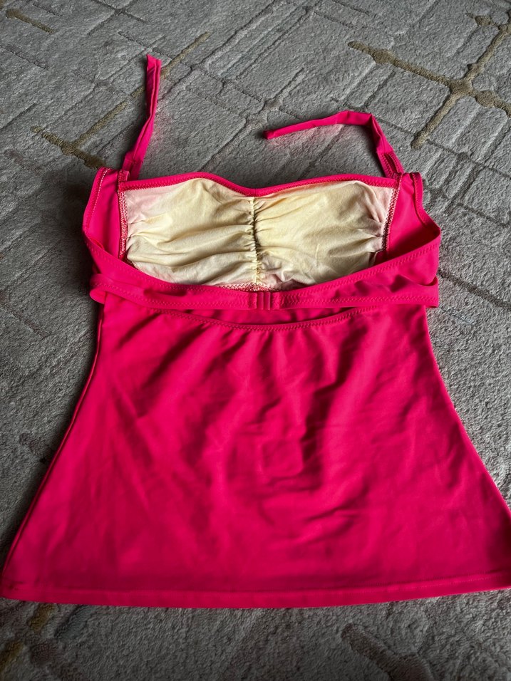 Pembe Drapeli Kolsuz Midi Mayo - Görsel 4