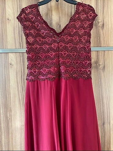 44 Beden bordo abiye elbise