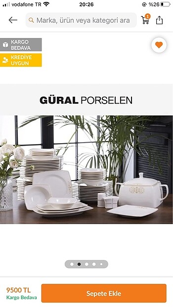Güral Porselen 57 parça bone porselen yemek takımı