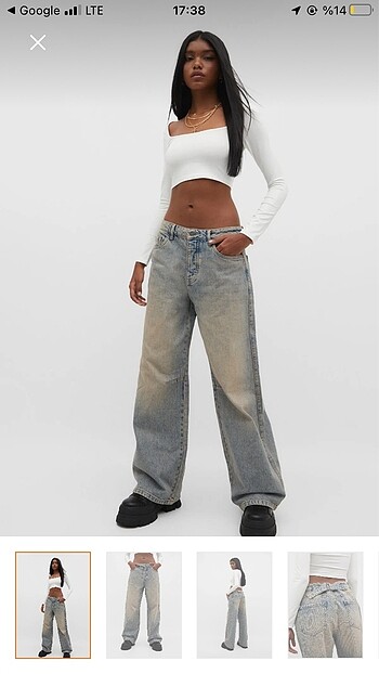 Stradivarius ayarlanabilir baggy jean