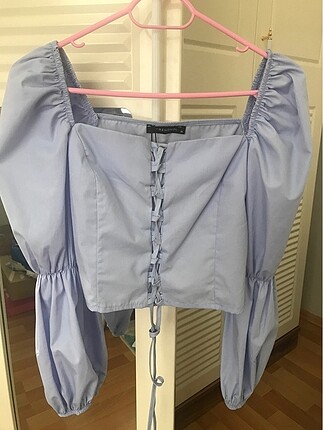 s Beden Mavi crop bluz