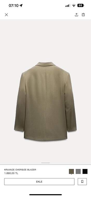 Zara Zara Kruvaze oversize blazer