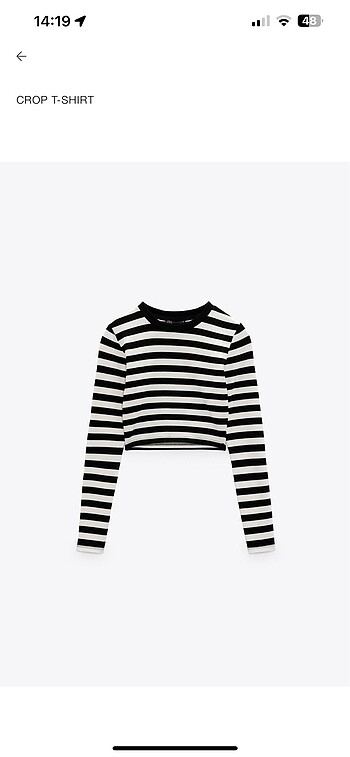 Zara çizgili crop top