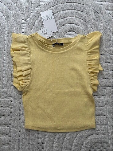Zara sarı fırfırlı bluz