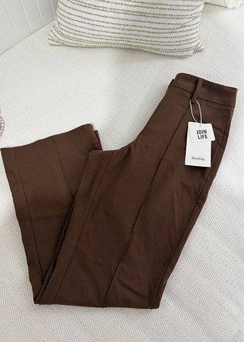 Bershka Kahverengi Flare Pantolon