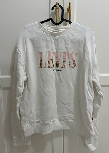Levis Levi S Beyaz Bisiklet Yaka Sweatshirt