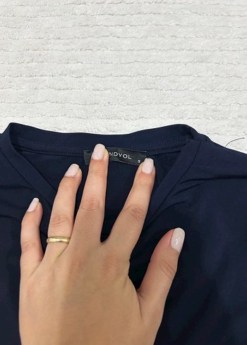 Trendyol & Milla Trendyol milla büzgülü lacivert bluz