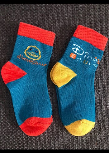 Erkek Çocuk Renkli Dinozor Desenli Çorap Seti - Görsel 4