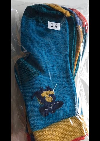 Erkek Çocuk Renkli Dinozor Desenli Çorap Seti - Görsel 5