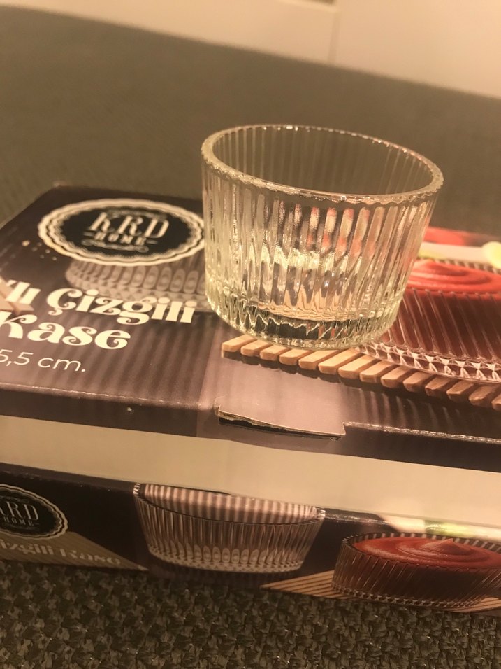 6'lı Çizgili Cam Kase Seti KUTUSUNDA YENİ KUTUSUNDA - Görsel 2