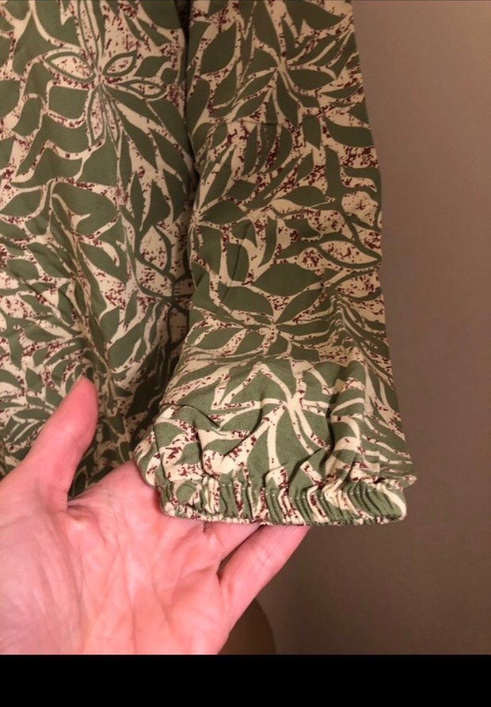 Kadın Haki Düğmeli Uzun Kol Bohem Tunik - Görsel 4